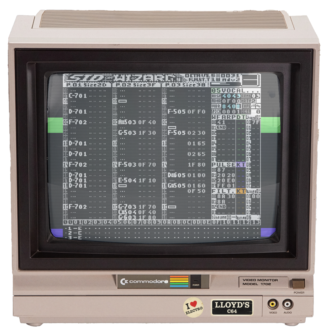 Lloyd's Online Commodore 64 emulator interface showing classic C64 programs and music software