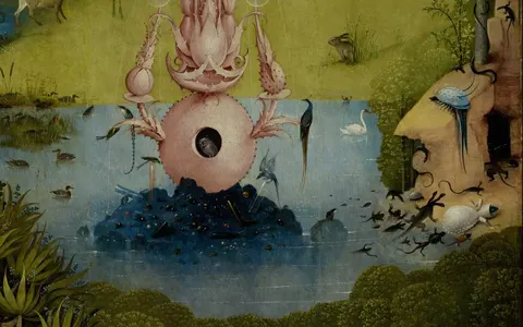 The rock with the cave, detail of The Garden of Earthly Delights