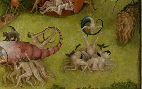 The ring of crows, detail of The Garden of Earthly Delights