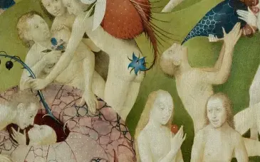 Flowers from a backside, detail of The Garden of Earthly Delights