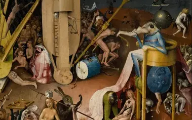The flute, the drum and the trumpet, detail of The Garden of Earthly Delights