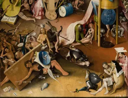 The gamblers, detail of The Garden of Earthly Delights