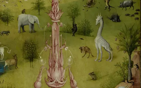 The giraffe, detail of The Garden of Earthly Delights