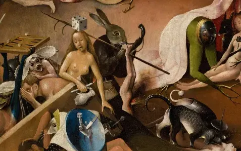 The hare with its catch, detail of The Garden of Earthly Delights