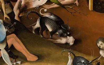 The hounds, detail of The Garden of Earthly Delights
