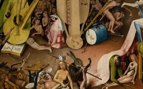 The music on the buttocks, detail of The Garden of Earthly Delights