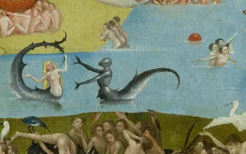 The mermaid and the knight, detail of The Garden of Earthly Delights