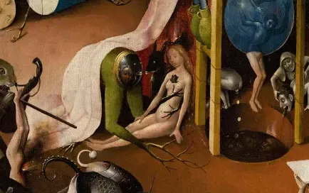 The woman and the mirror, detail of The Garden of Earthly Delights