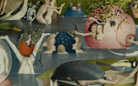 Heads in the pond, detail of The Garden of Earthly Delights