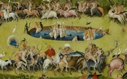 The pool of women, detail of The Garden of Earthly Delights
