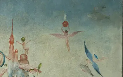 The flying youth with the fish, detail of The Garden of Earthly Delights