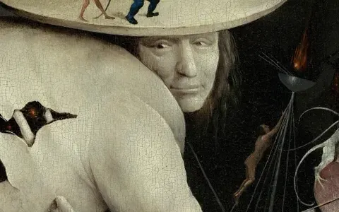 The face of the Tree Man, detail of The Garden of Earthly Delights