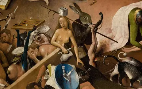 The woman with the die, detail of The Garden of Earthly Delights